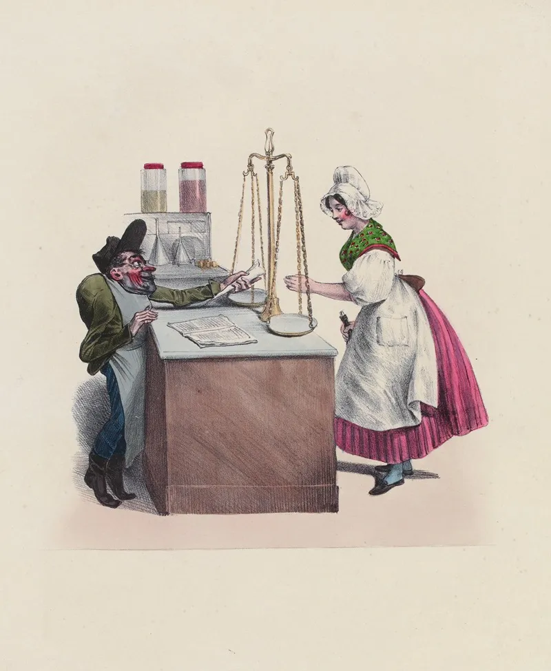 Mayeux Epicier by Charles-Joseph Traviès de Villers - Canvas Print