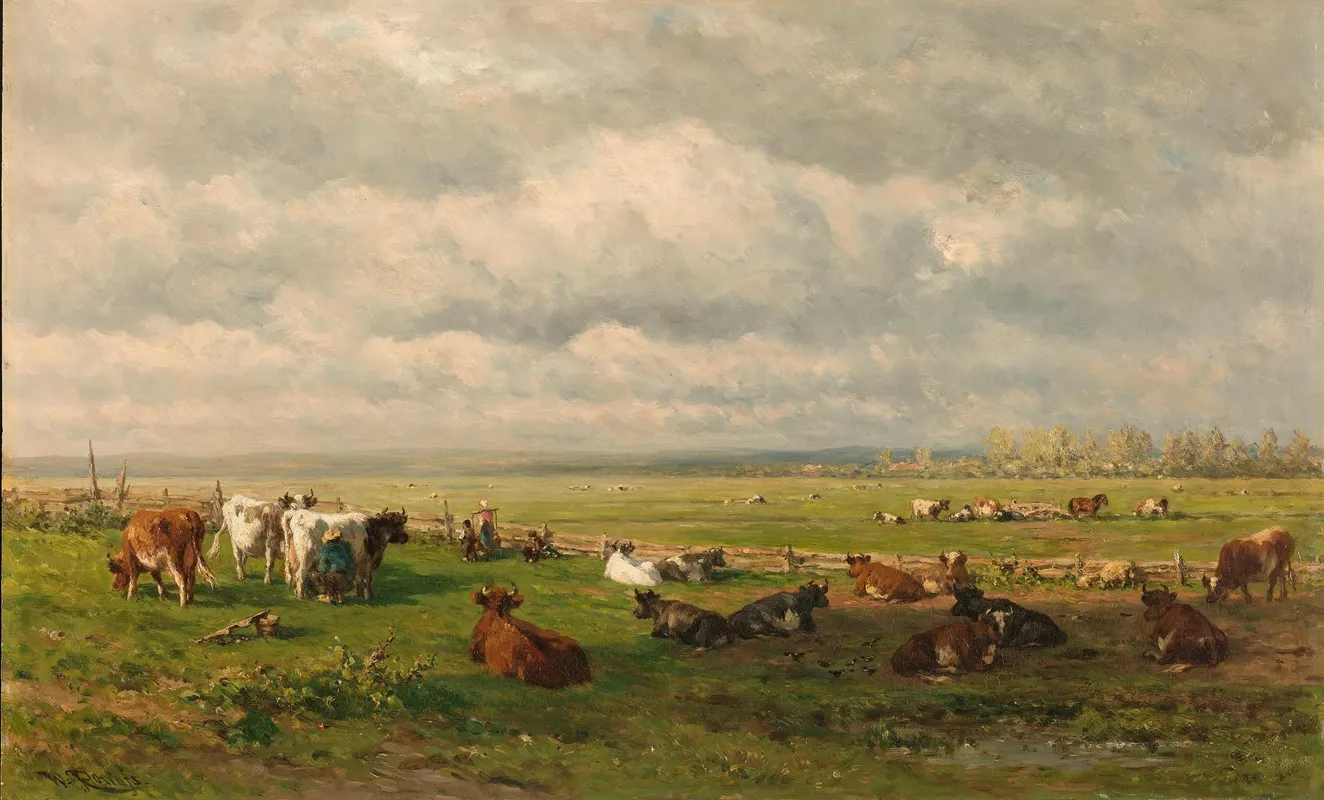 Meadow Landscape With Cattle