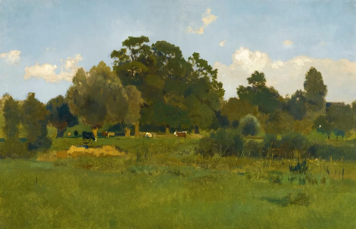 Meadow With Cows by Eugen Jettel - Canvas Print