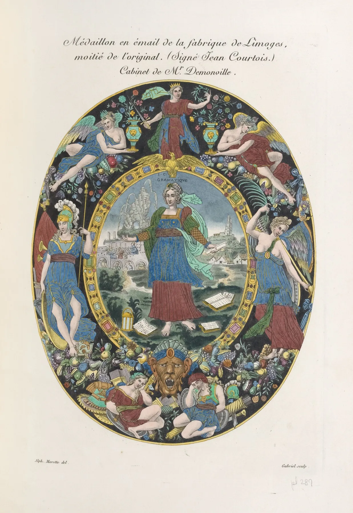 Medaillon En Email De La Fabrique De Limoges Moitie De Loriginal Signe Jean Courtois Cabinet De Mr Demonville