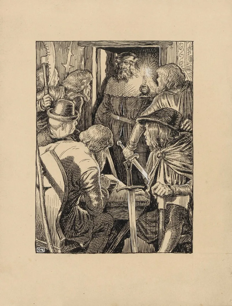 Medieval Clad Men by Valdemar Andersen - Canvas Print