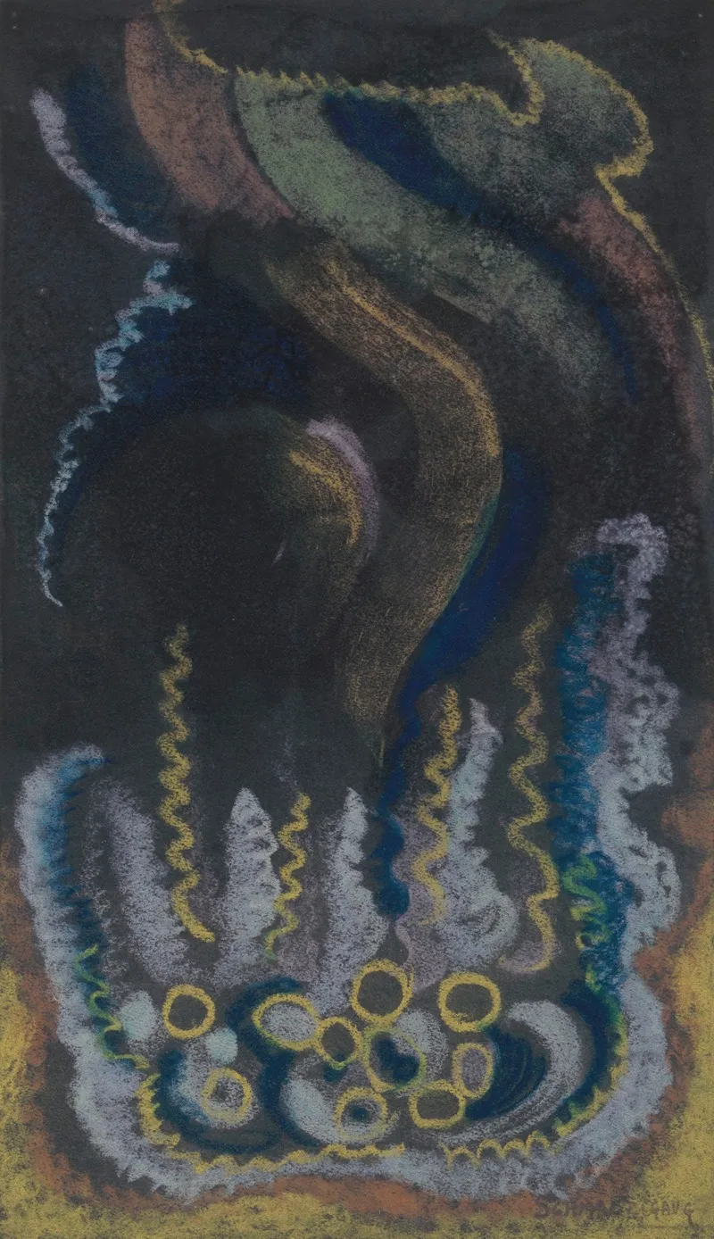 Meduse Et Trainee Verte by Jules Schmalzigaug - Canvas Print