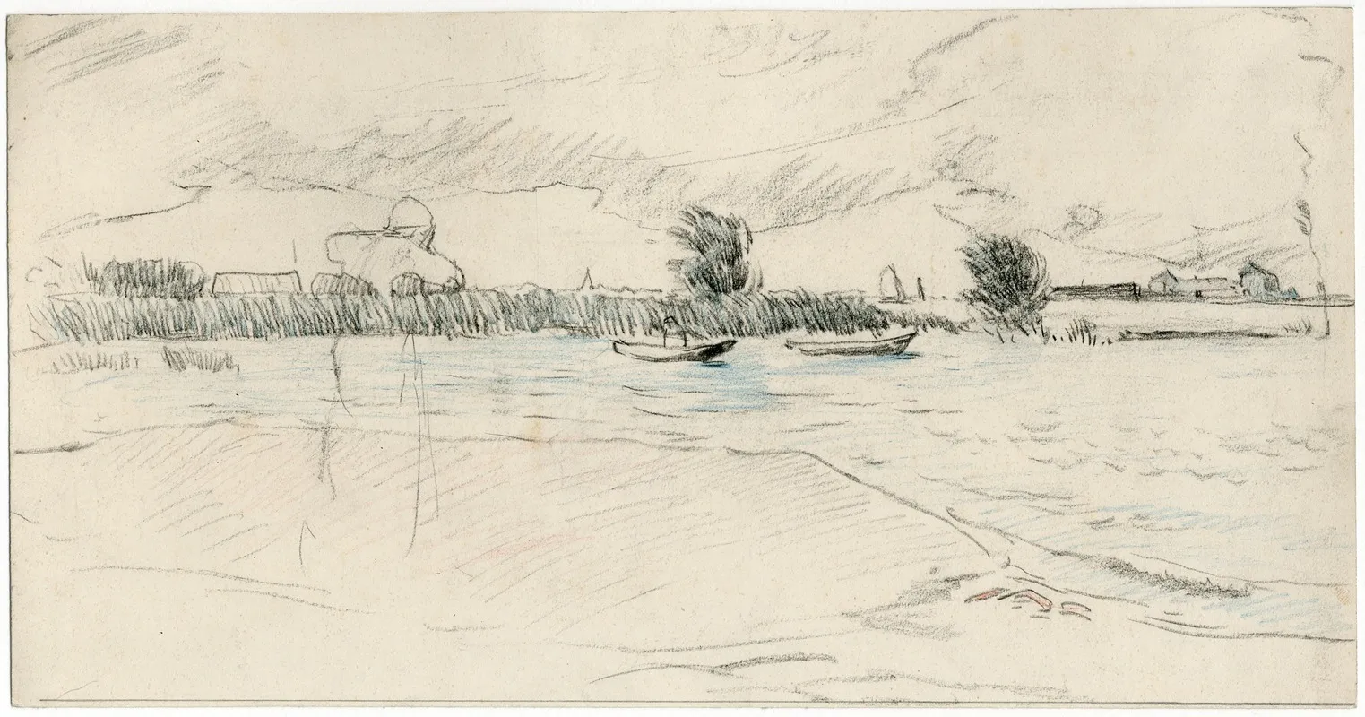 Meer Met Enkele Roeibootjes by Adolf le Comte - Canvas Print