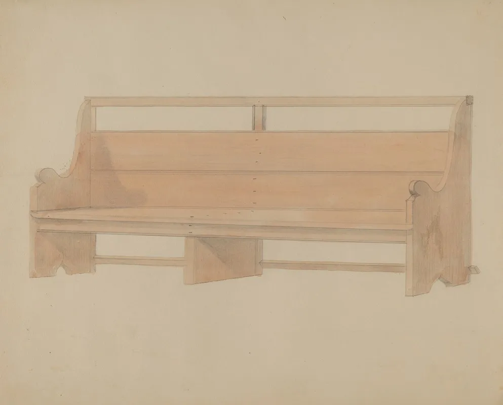 Meeting House Pew by Donald Streeter - Canvas Print