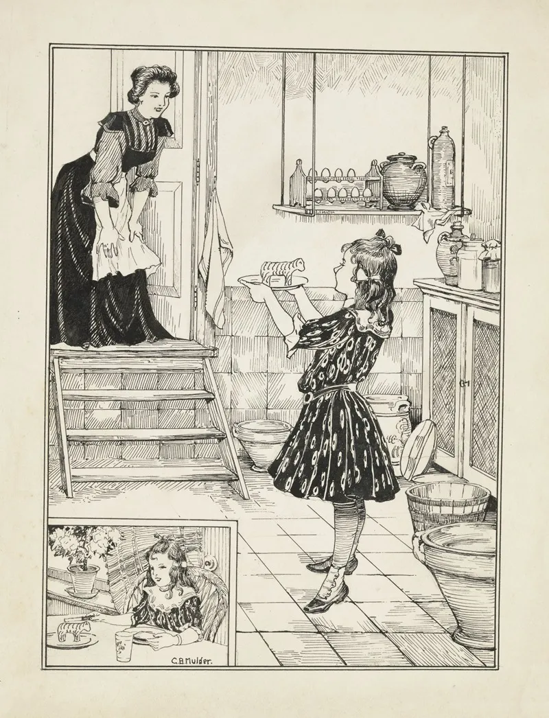 Meisje Met Een Lam Van Boter by Gillis Bernhard Mulder - Canvas Print