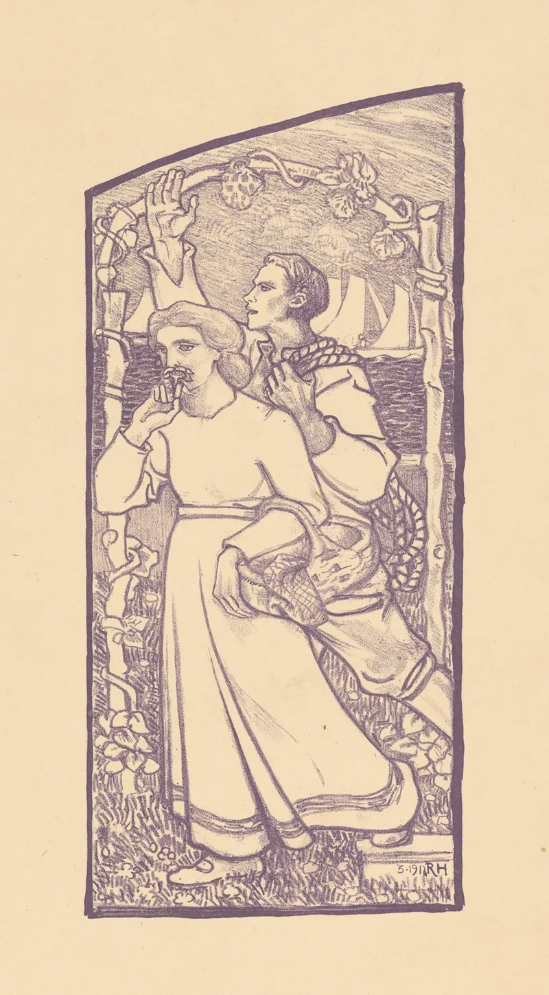 Meisje Met Een Mand En Jongen Met Een Touw 2 by Richard Nicolaüs Roland Holst - Canvas Print