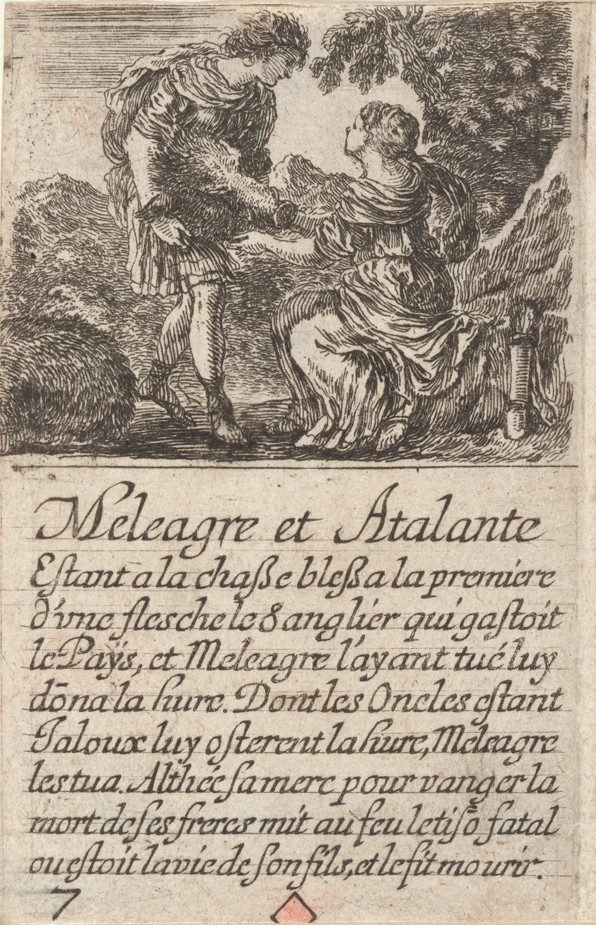 Meleagre Et Atalante by Stefano Della Bella - Canvas Print