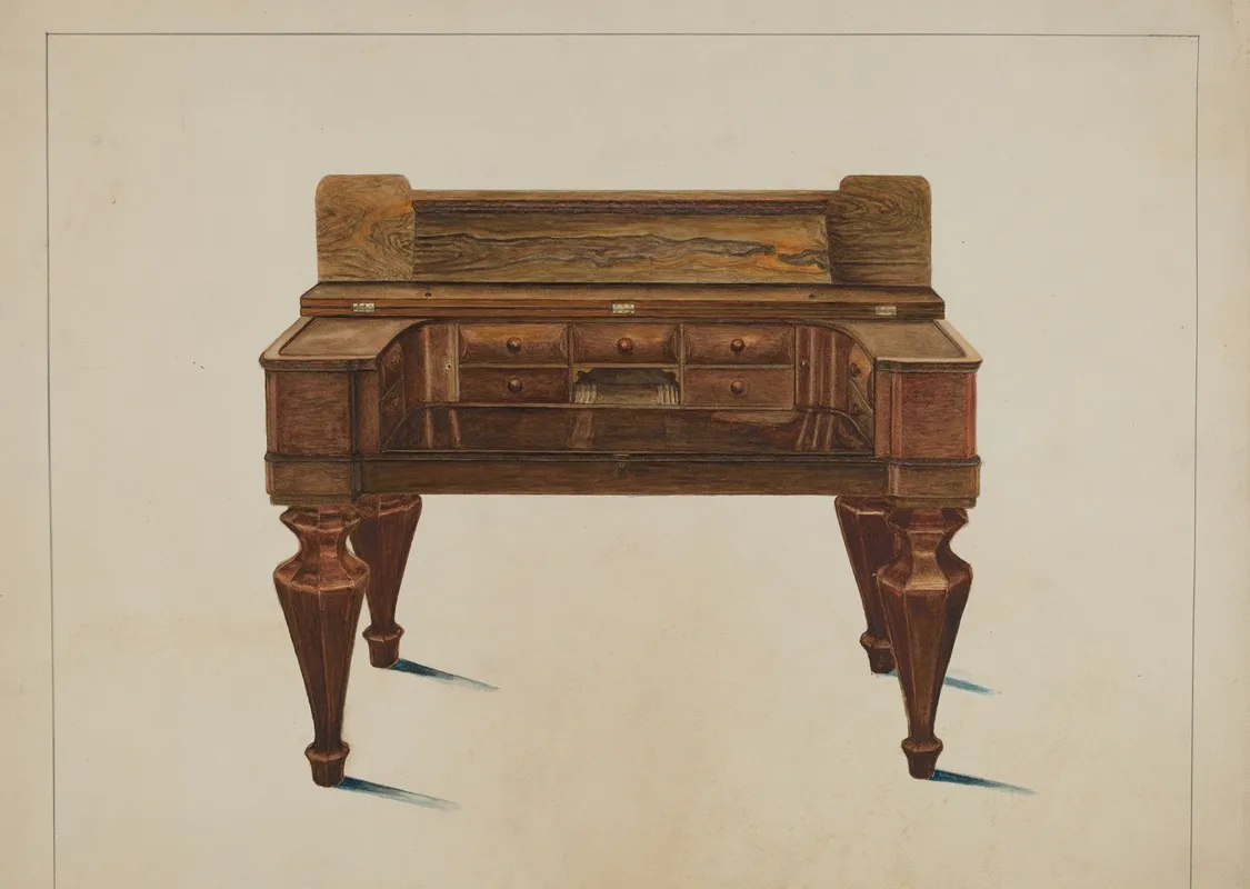 Melodeon Converted Into Desk by Magnus S. Fossum - Canvas Print