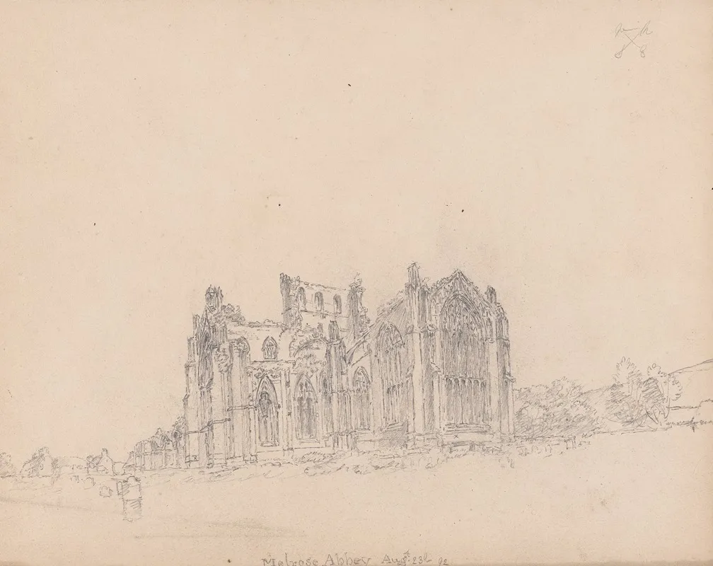 Melrose Abbey Scotland by James Moore - Canvas Print