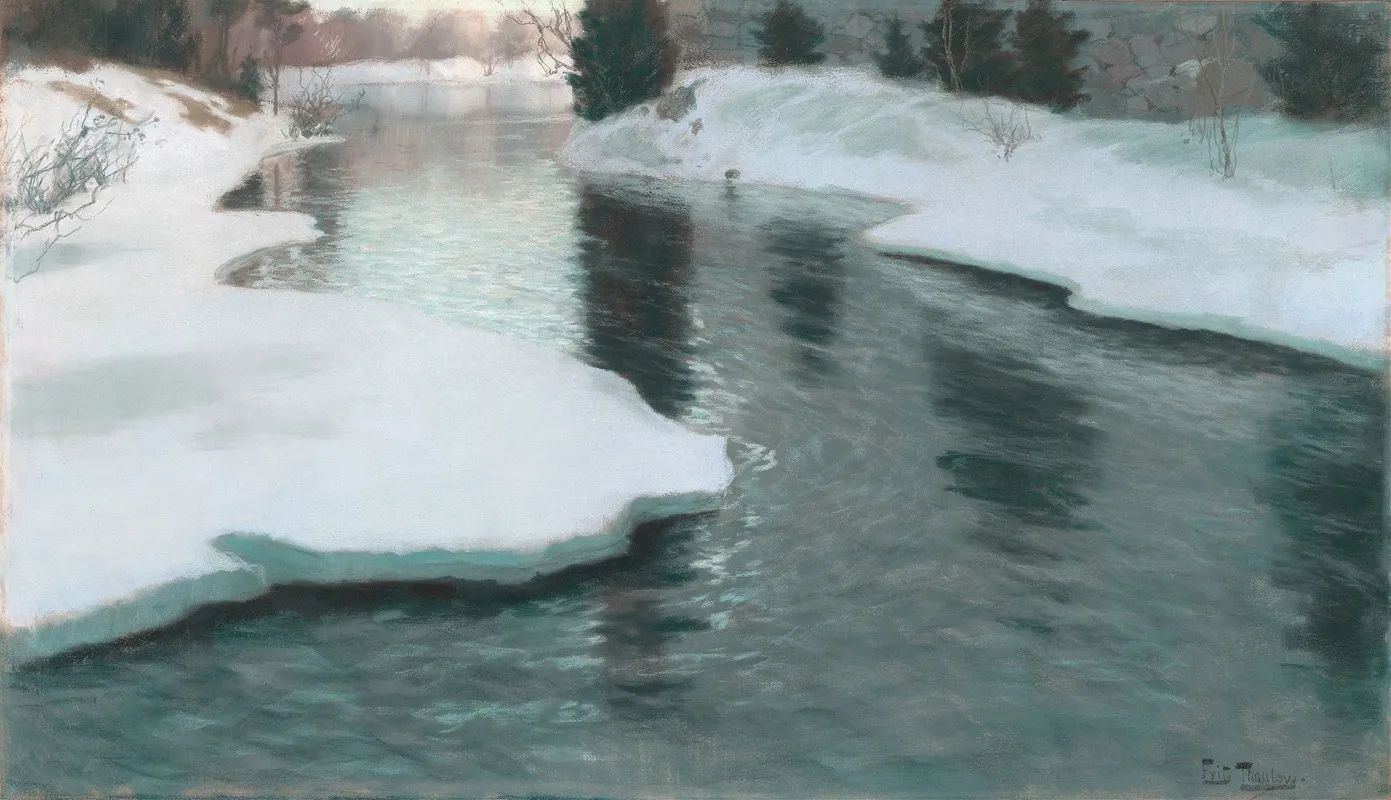 Melting Snow by Frits Thaulow - Canvas Print
