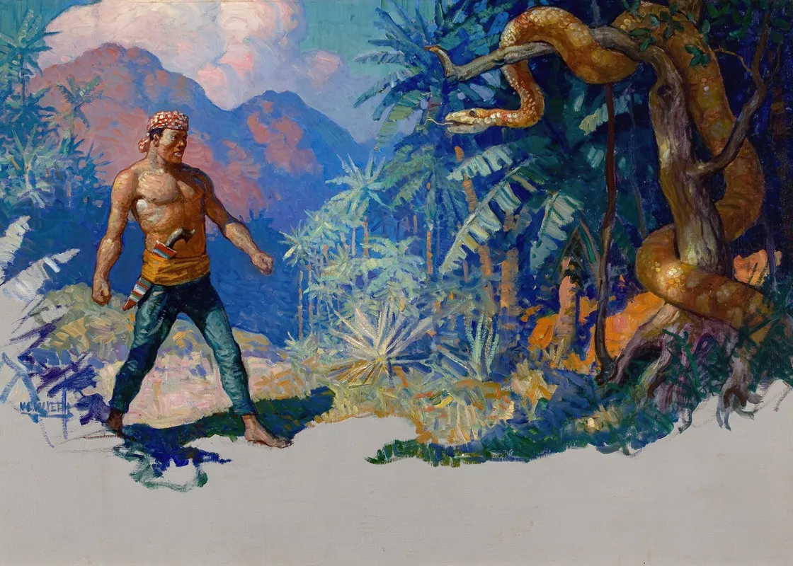 Memgumban Gets The Idea by Newell Convers Wyeth - Canvas Print