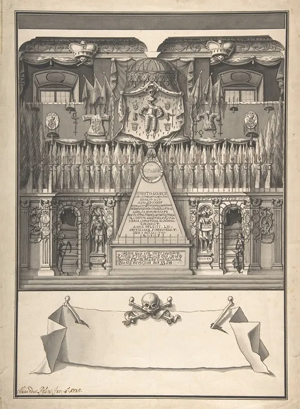 Memorial Decoration For The Interior Of A Building To Honor The Deceased Ernst Ludwig 1725