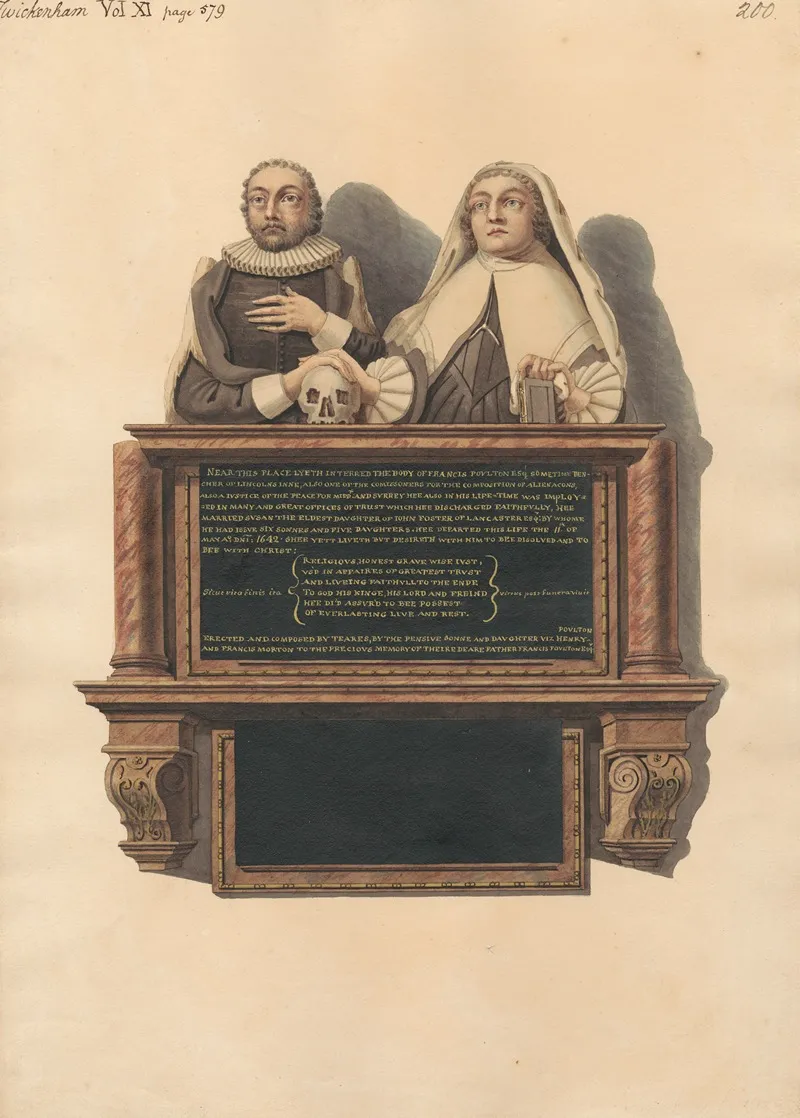 Memorial To Francis Poulton From Twickerham Church by Daniel Lysons - Canvas Print