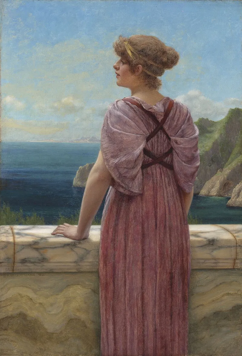 Memories A Study by John William Godward - Canvas Print