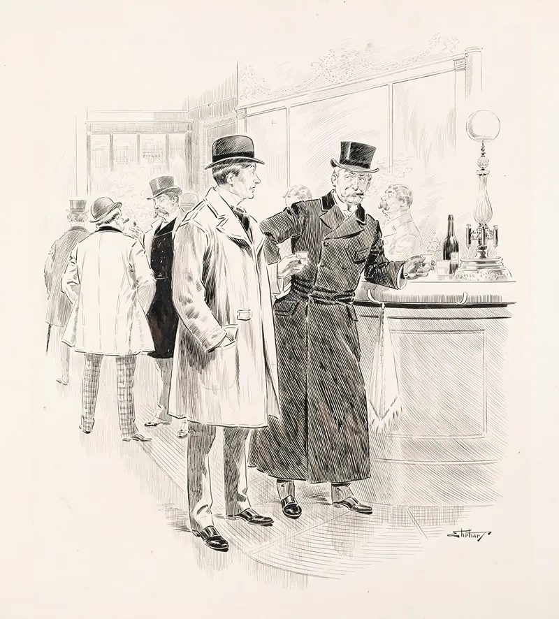 Men Conversing At A Bar