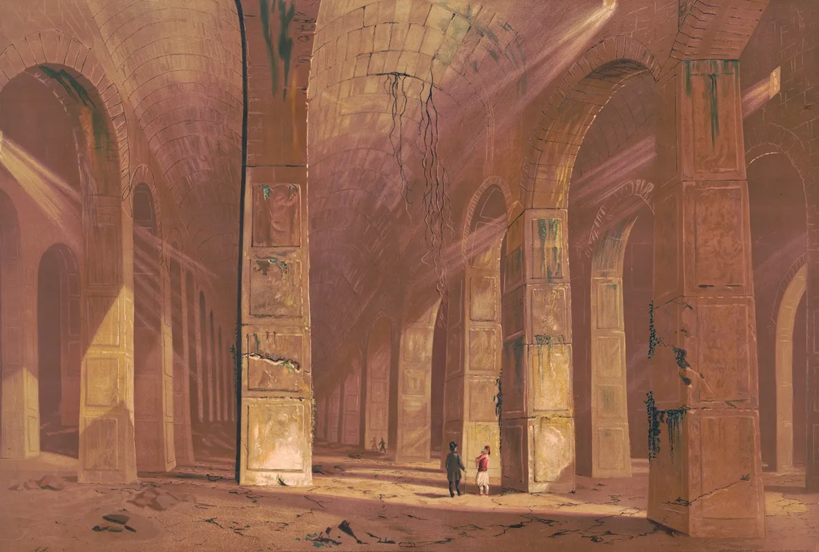 Men Looking At Ruins