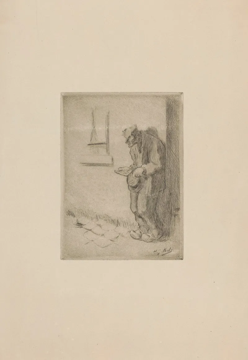 Mendiant Faisant La Manche