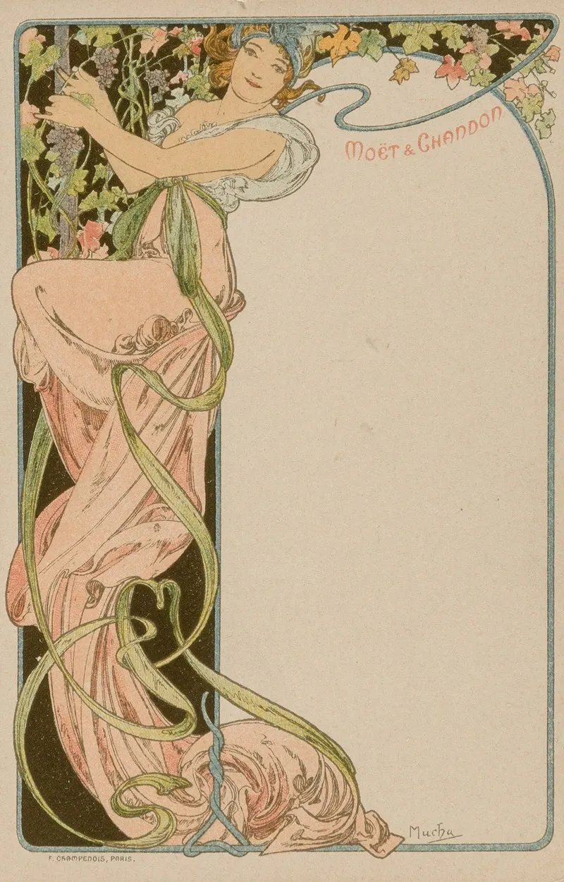 Menu Card 2 by Alphonse Mucha - Canvas Print