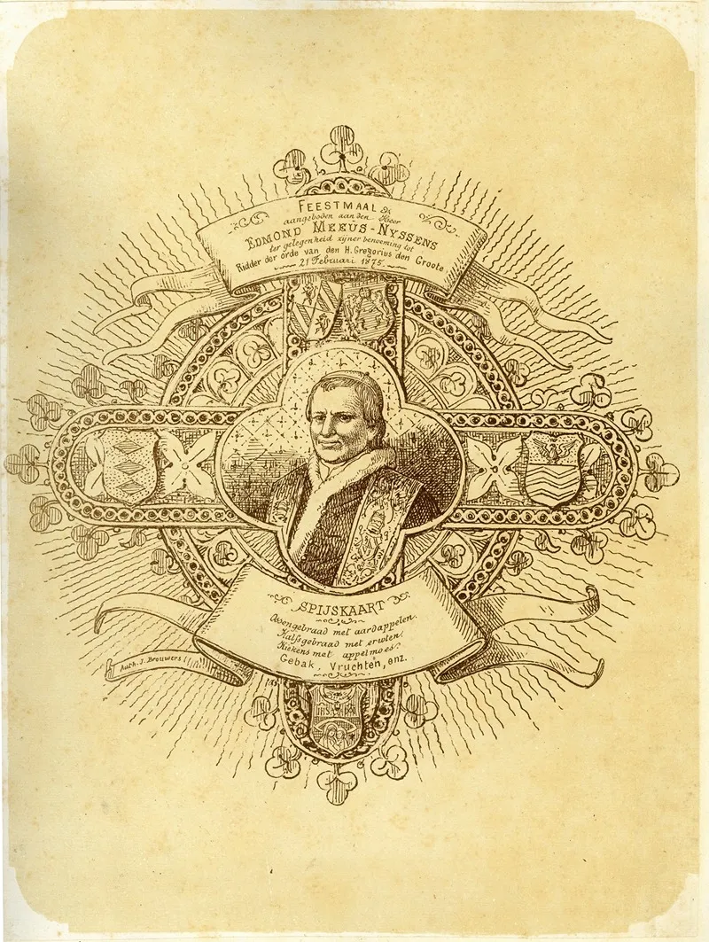 Menu Voor Het Feestmaal Voor Edmond Meeus by Edward Dujardin - Canvas Print
