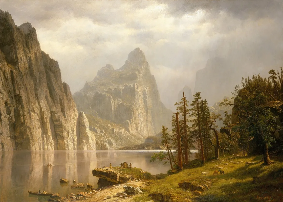 Merced River Yosemite Valley by Albert Bierstadt - Canvas Print
