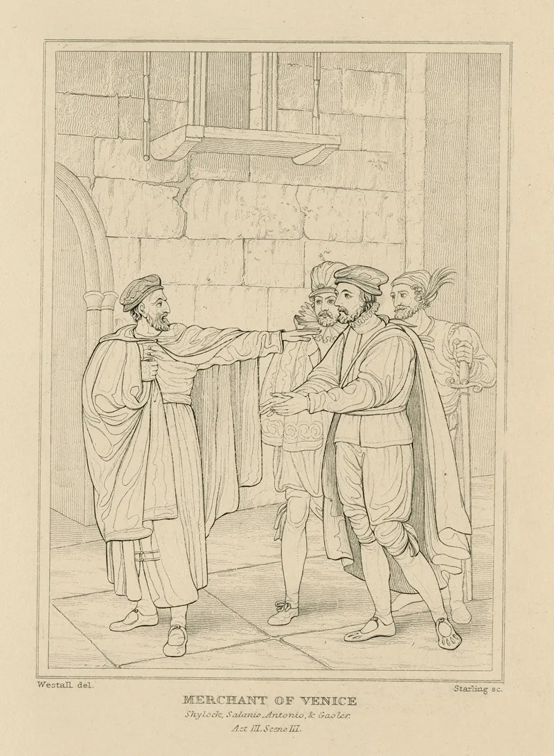 Merchant Of Venice Act 3 Scene 3 by William Francis Starling - Canvas Print