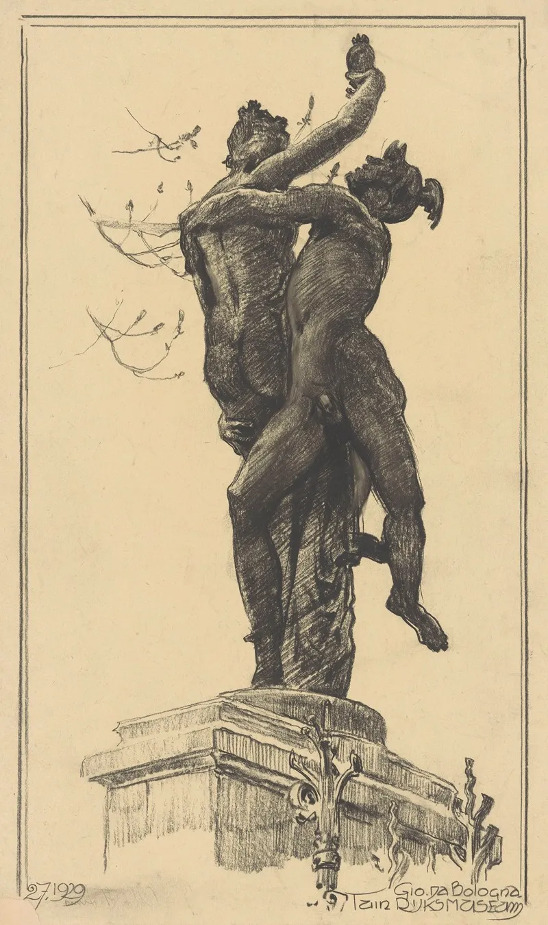 Mercurius Ontvoert Psyche by Huib Luns - Canvas Print