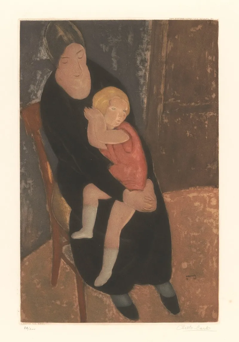 Mere Et Enfant 2 by Armand Apol - Canvas Print