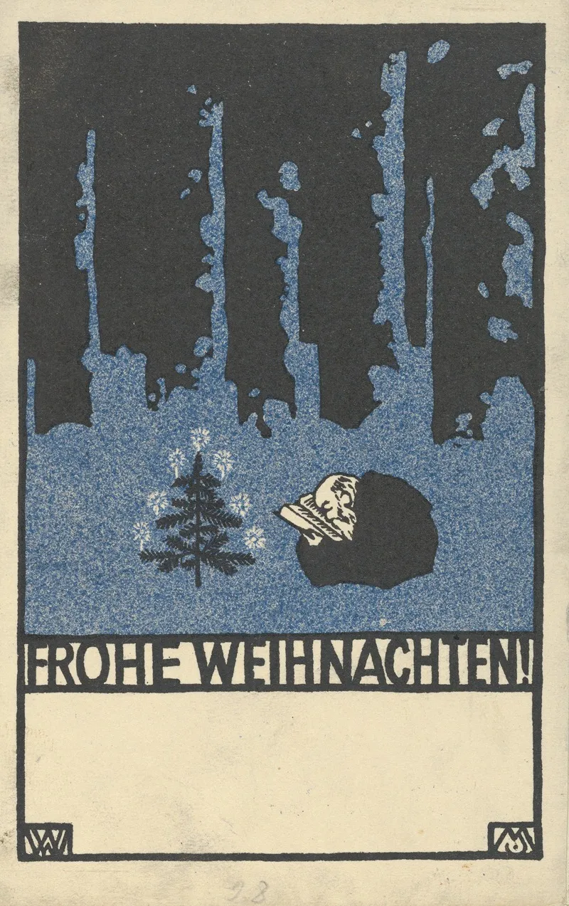 Merry Christmas Frohe Weihnachten by Moriz Jung - Canvas Print