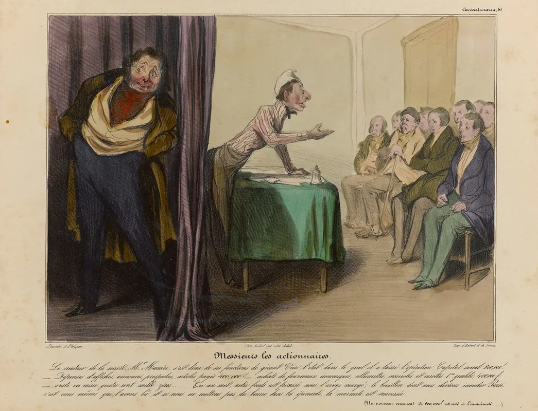 Messieurs Les Actionnaires by Honoré Daumier - Canvas Print