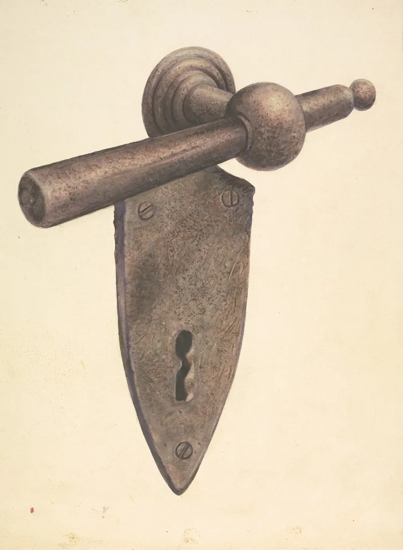 Metal Door Lock by Earl Butlin - Canvas Print