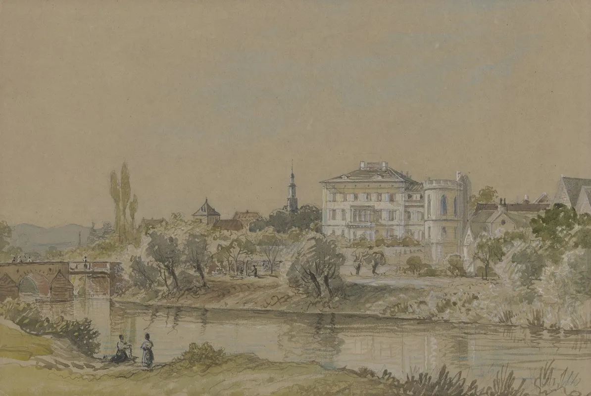 Metzler House In Bonames Near Frankfurt by Carl Morgenstern - Canvas Print