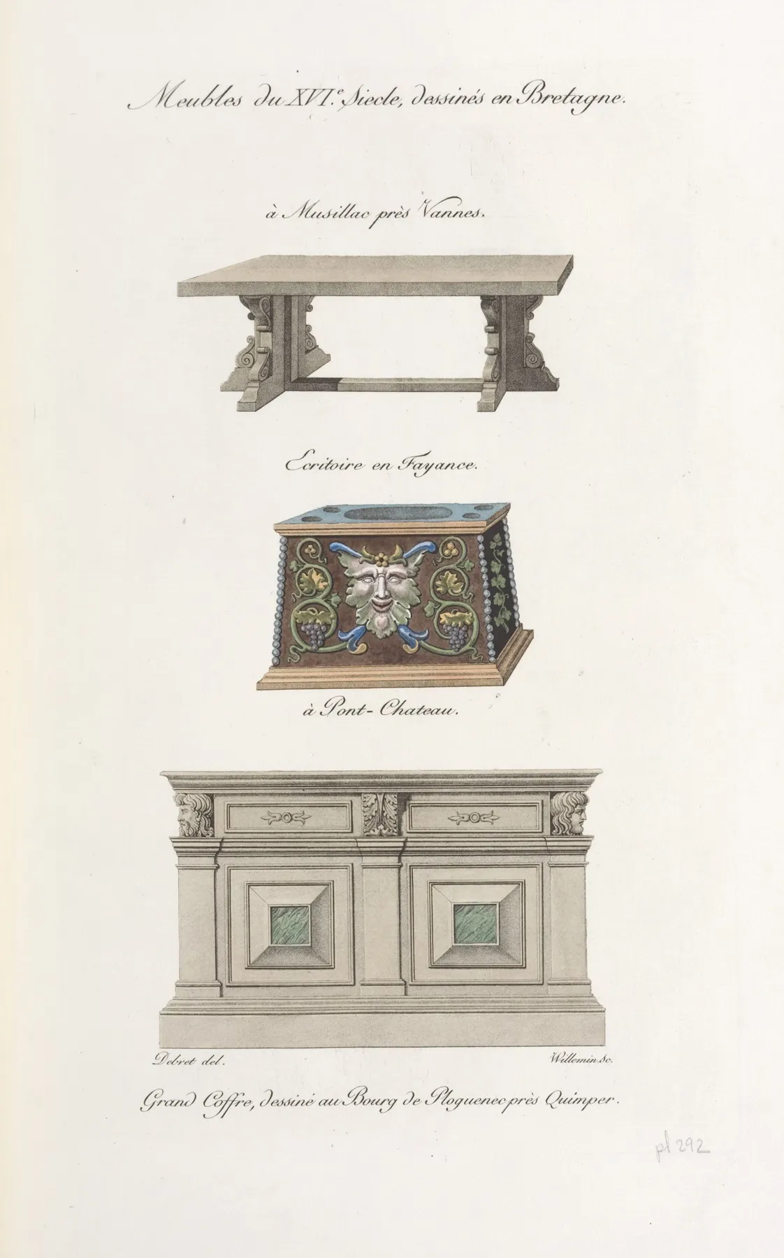 Meubles Du Xvie Siecle Dessines En Bretagne A Musillac Pres Vannes