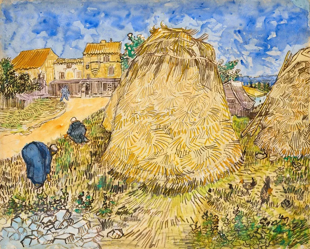 Meules De Ble by Vincent van Gogh - Canvas Print