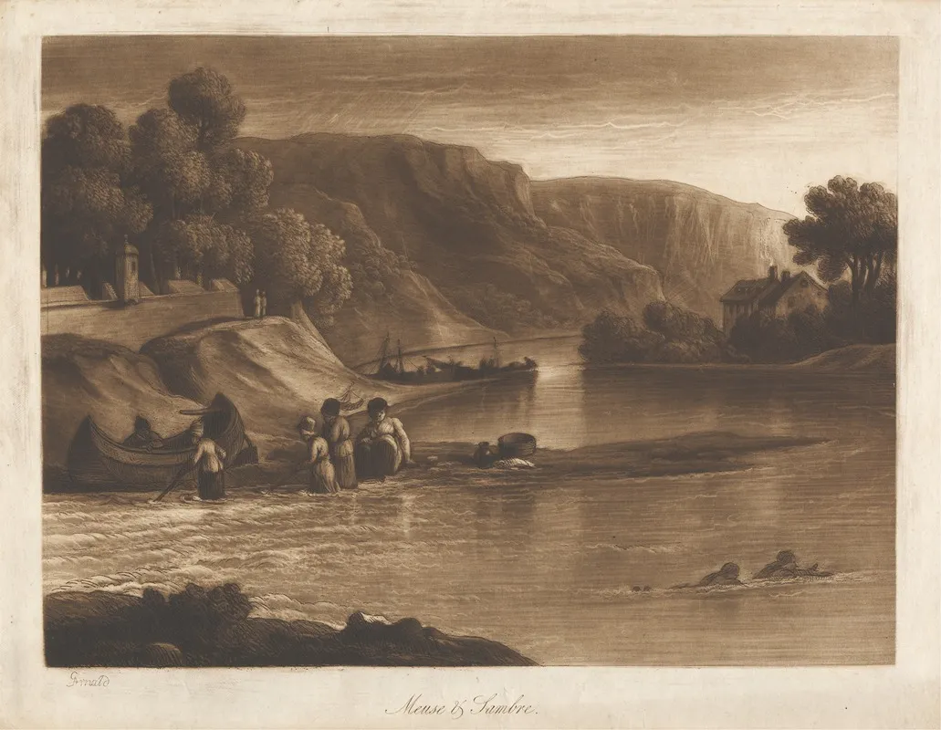 Meuse And Sambre From The Gate Of The Sambre 2 by George Arnald - Canvas Print