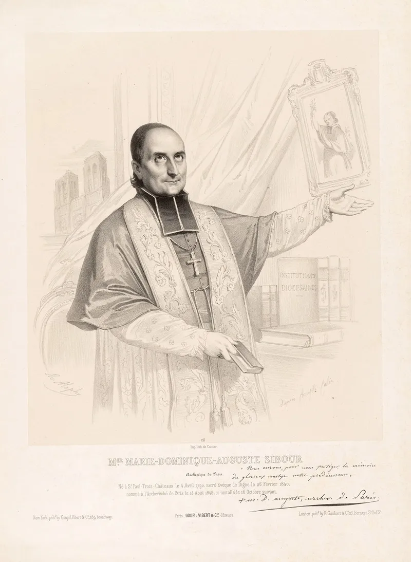 Mgr Marie Dominique Auguste Sibour Archeveque De Paris by Marie-Alexandre Alophe - Canvas Print