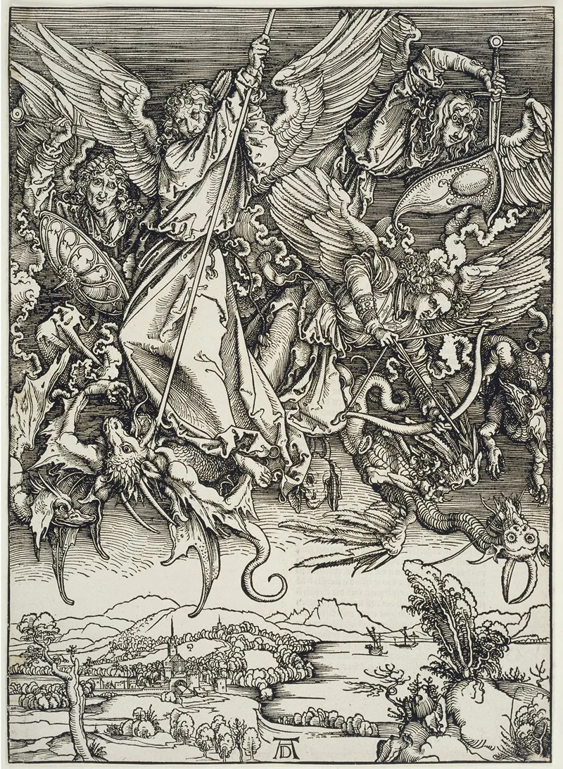 Michaels Kampf Mit Dem Drachen Aus Der Folge Der Apokalypse Urausgabe Deutsch 1498