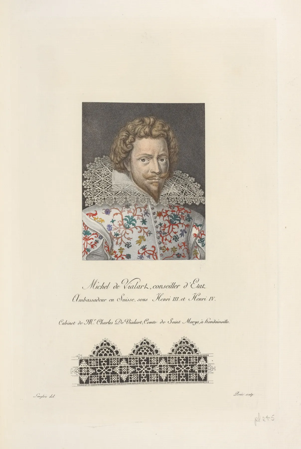 Michel De Vialart Conseiller Detat Ambassadeur En Suisse Sous Henri Iii Et Henri Iv by Nicolas Xavier Willemin - Canvas Print