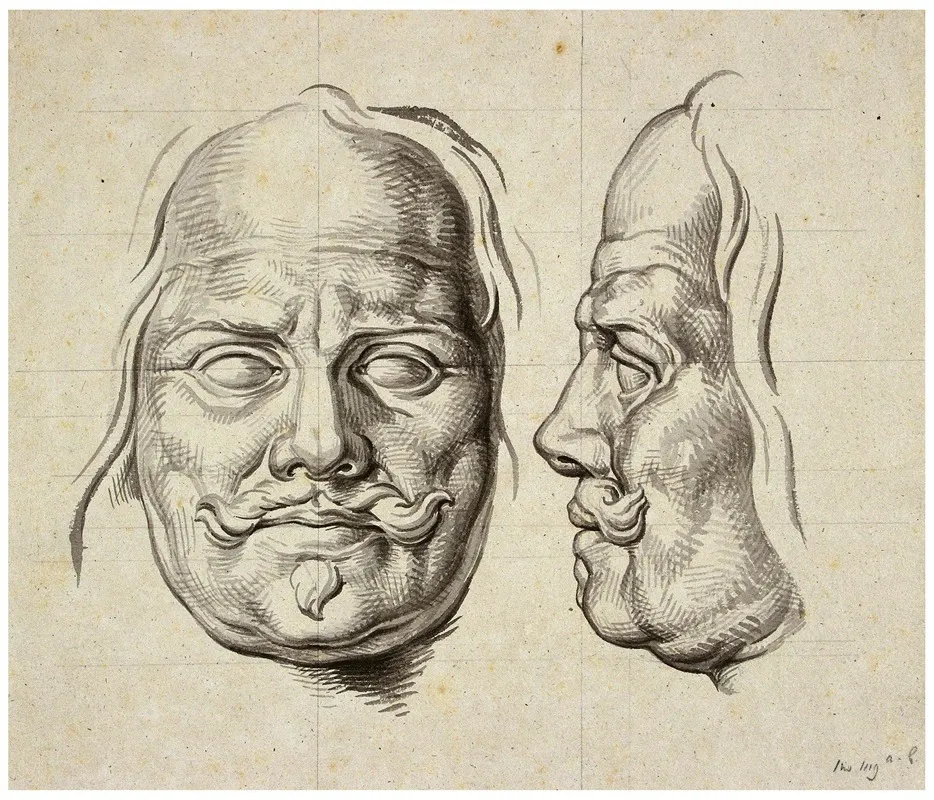 Michiel Adr De Ruyter En Face En En Profil Sculptuur by David Humbert de Superville - Canvas Print