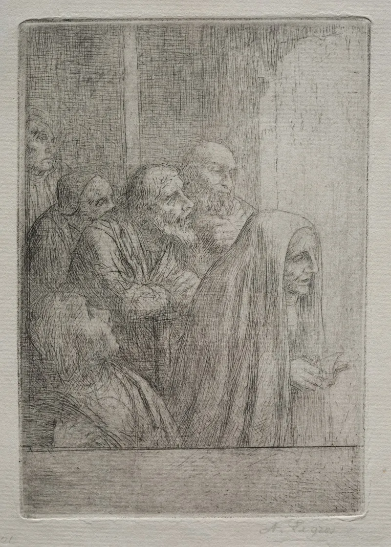 Midnight Mass Le Messe De Minuit by Alphonse Legros - Canvas Print