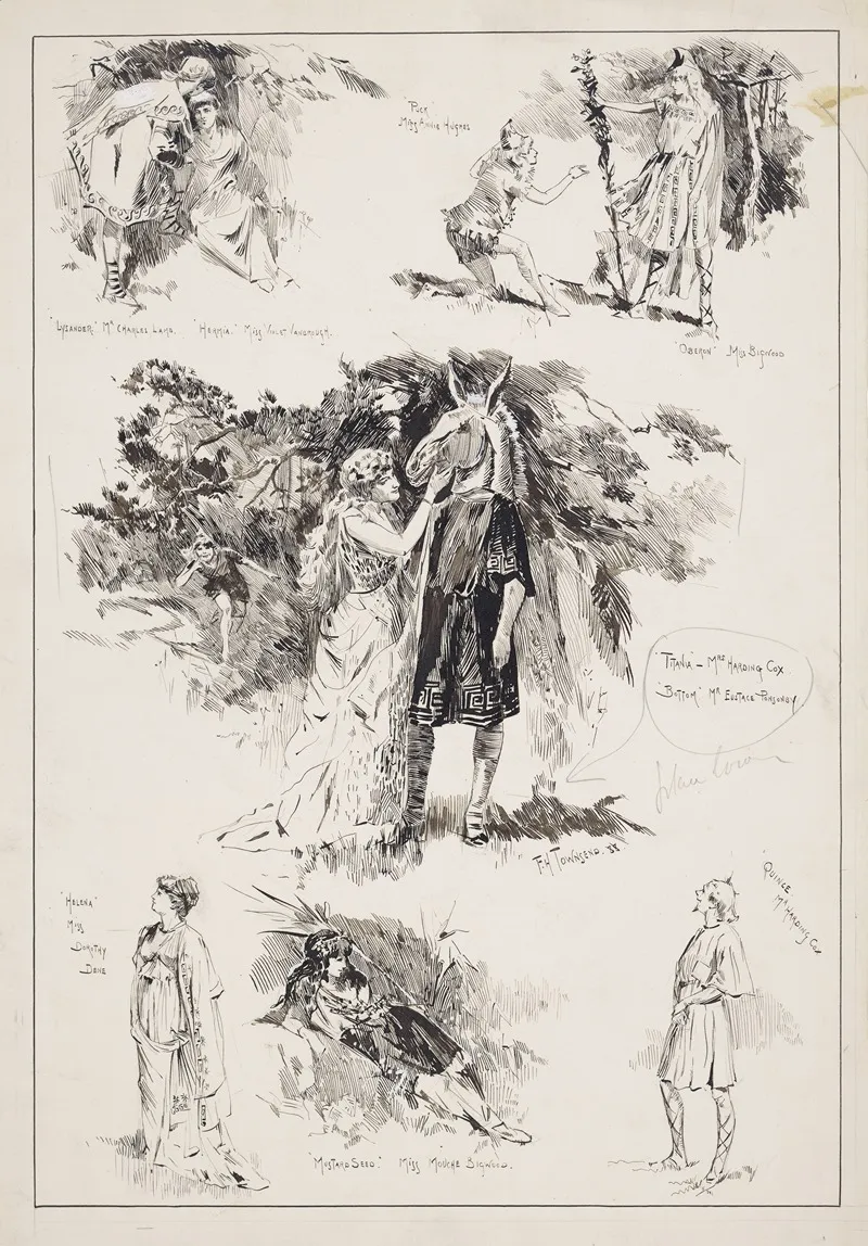 Midsummer Nights Dream by Frederick Henry Townsend - Canvas Print
