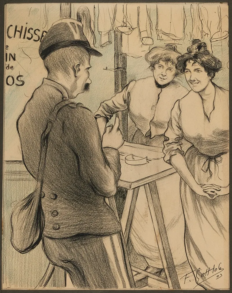 Militaire Et Femmes Dans Une Blanchisserie