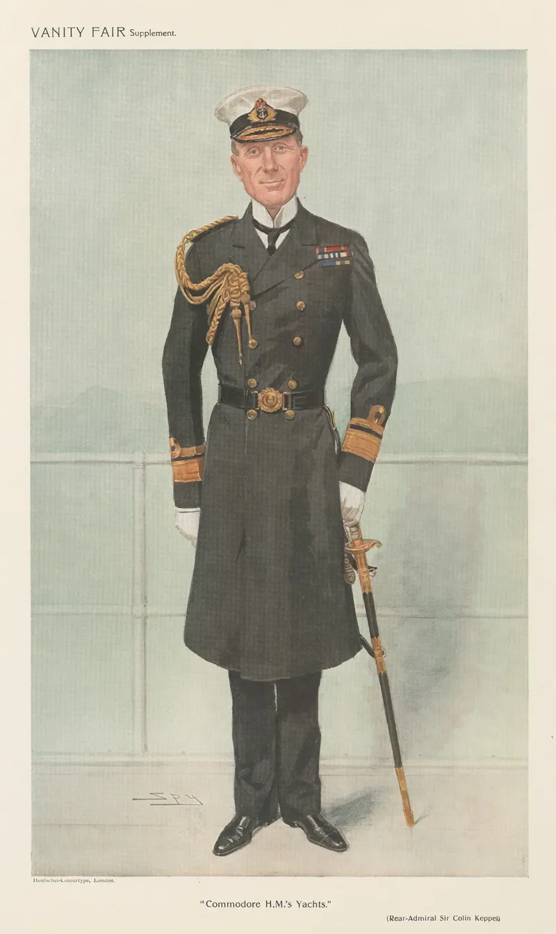 Military And Navy Commodore H M S Yachts Rear Admiral Sir Colin Keppel by Leslie Matthew Ward - Canvas Print