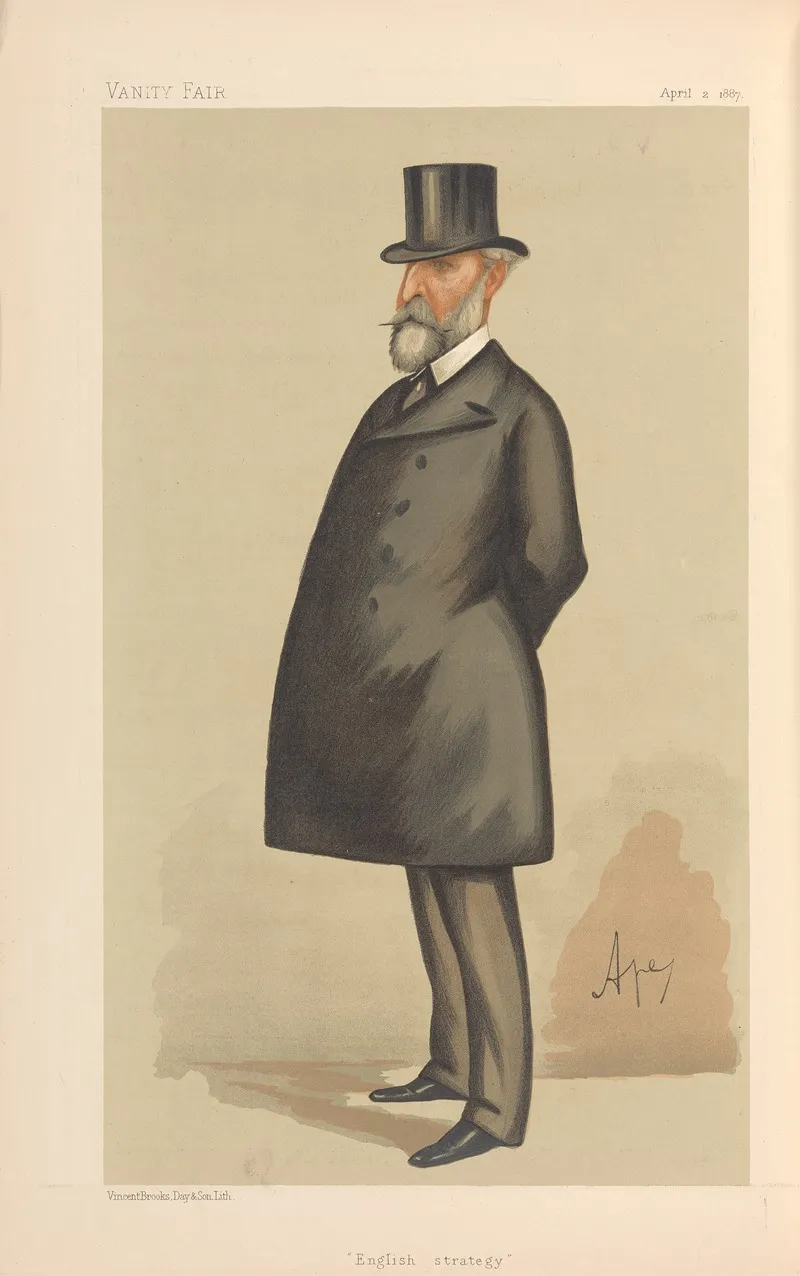 Military And Navy English Strategy Lieutenant General Sir Edward Bruce Hamley August 2 1887 by Carlo Pellegrini - Canvas Print
