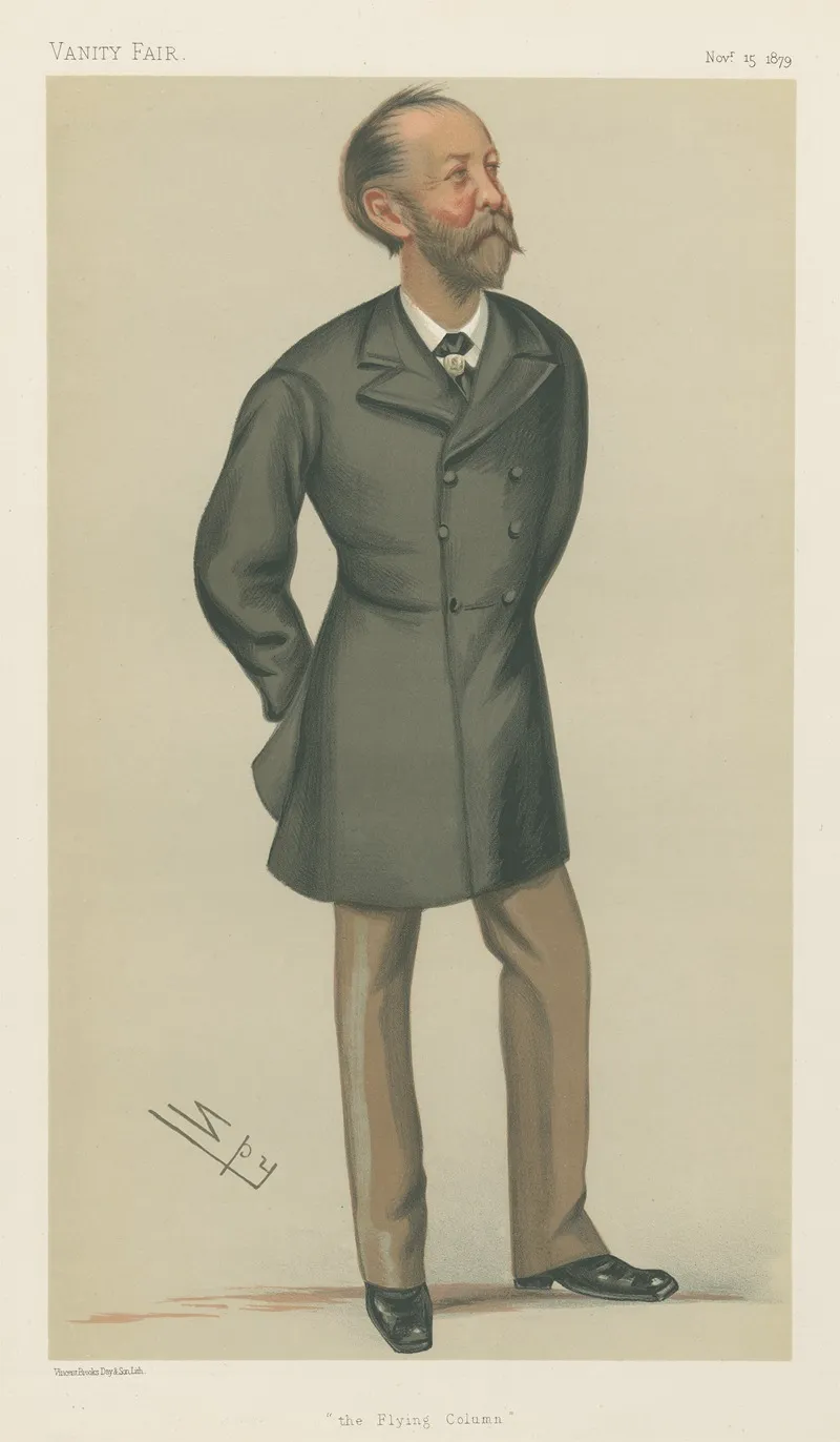 Military And Navy The Flying Column Brigadier General Sir Evelyn Wood November 15 1879 by Leslie Matthew Ward - Canvas Print
