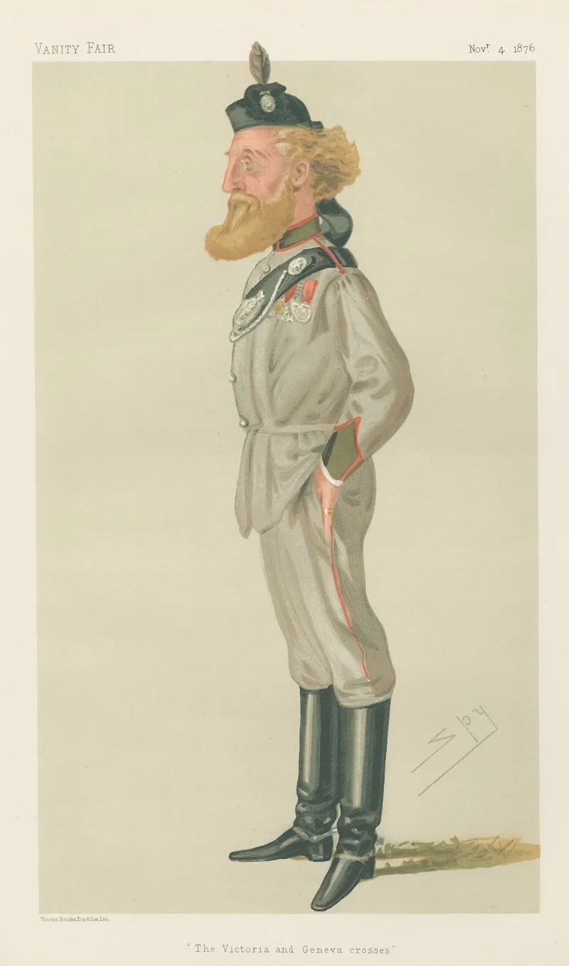 Military And Navy The Victoria And Geneva Crosses Colonel Robert James Lloyd Lindsay November 4 1876 by Leslie Matthew Ward - Canvas Print