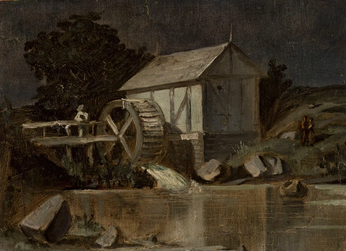 Mill At The River On A Moonlit Night
