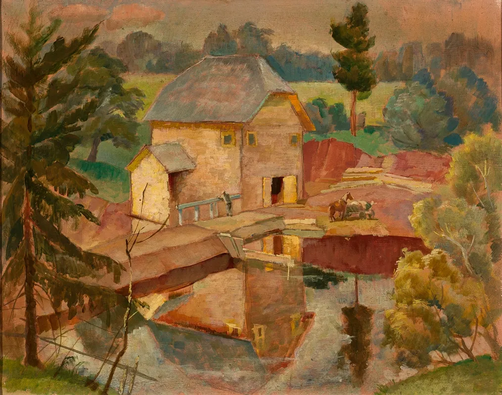 Mill By A River by Michał Rouba - Canvas Print