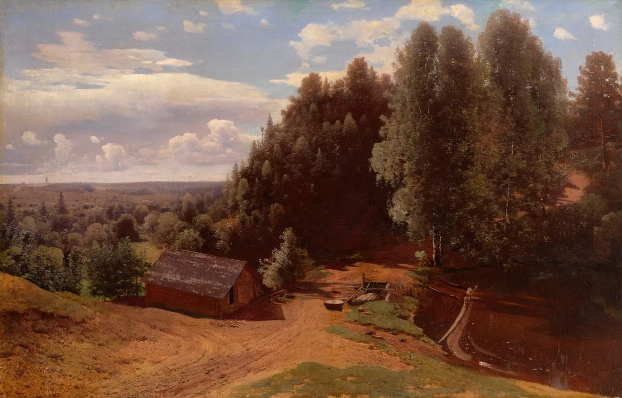 Mill In The Forest Clearing by Volodymyr Orlovsky - Canvas Print