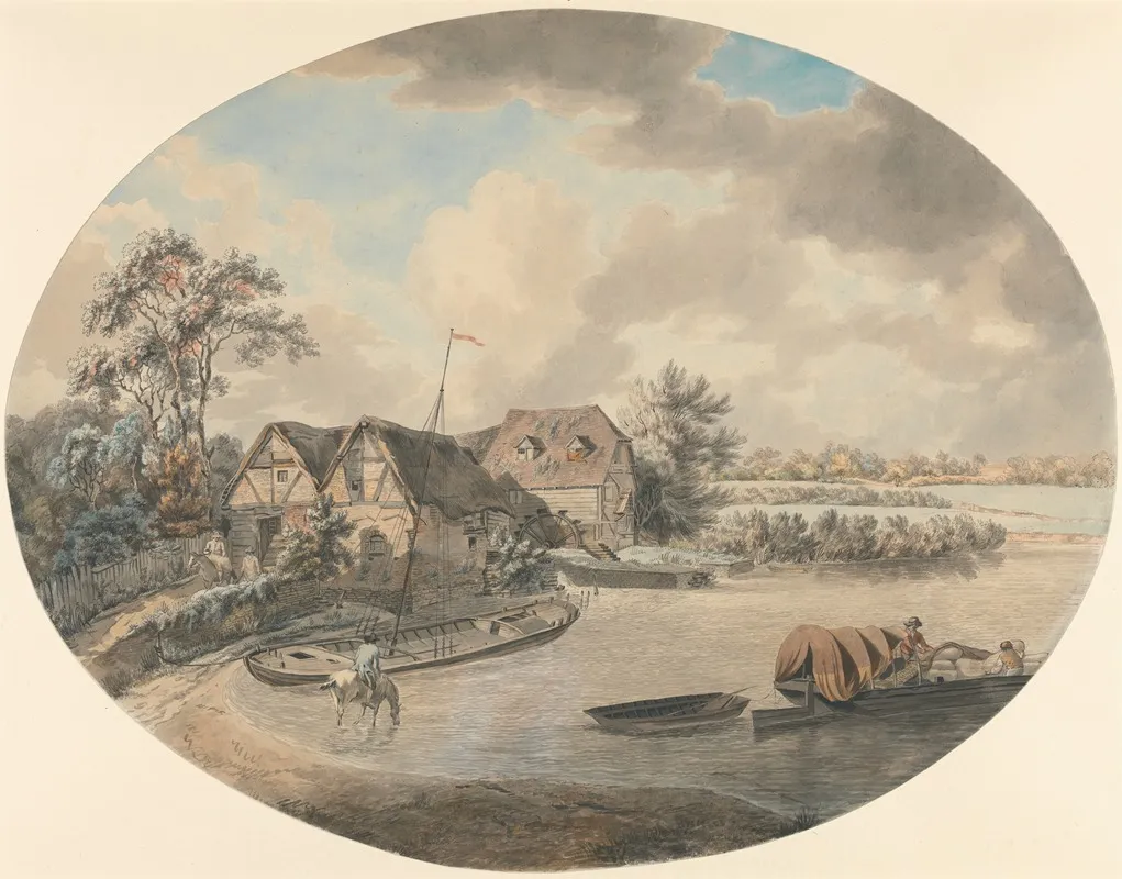 Mill On The Avon Pershore Worcestershire by Samuel Hieronymus Grimm - Canvas Print