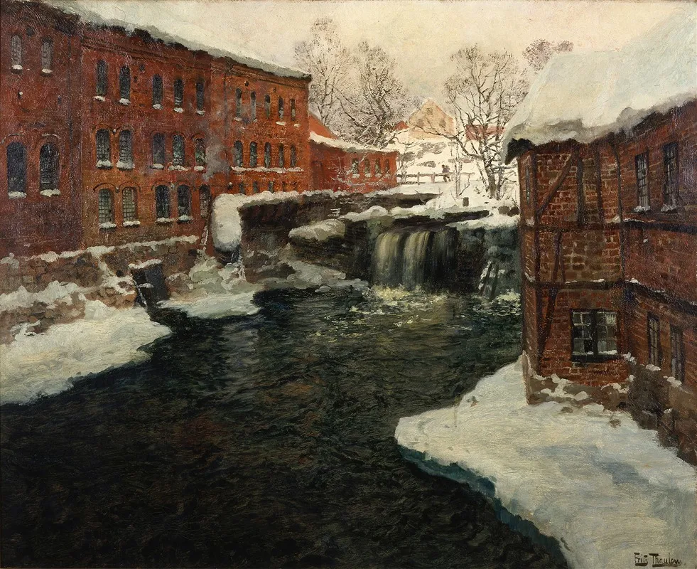 Mill Scene by Frits Thaulow - Canvas Print